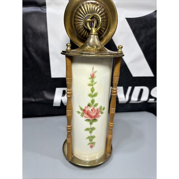 Vintage Hand Painted Glass Hanging Lamp - Picture 2 of 8